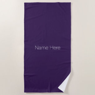 Toalla De Playa Personalizar personalizar nombre monograma violeta