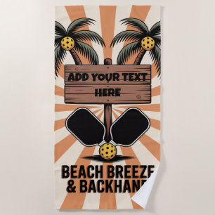 Toalla De Playa PERSONALIZAR Pickleball Beach Breeze & Backhand