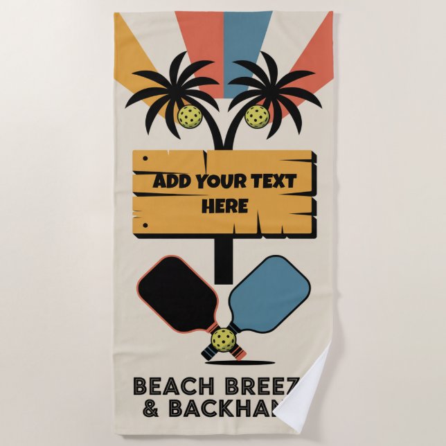 Toalla De Playa PERSONALIZAR Pickleball Beach Breeze & Backhand (Anverso)