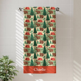 Toalla De Playa Personalized Bear Camping Kids