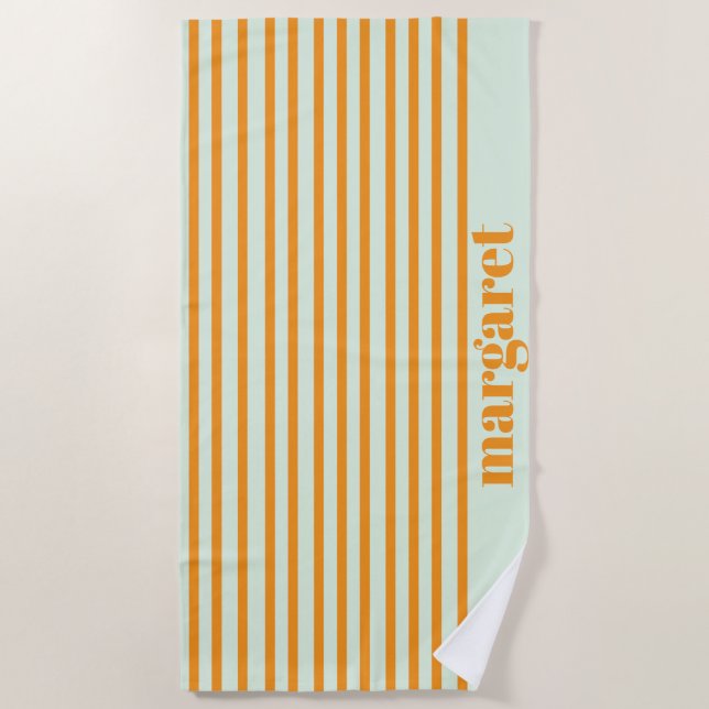 Toalla De Playa Personalized Dusky Orange Stripes (Anverso)