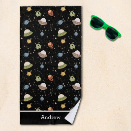 Toalla De Playa Personalized Kids' Alien & Spaceship
