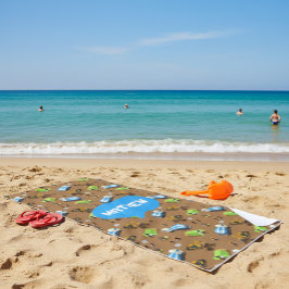 Toalla De Playa Personalized Kids Construction Vehicles