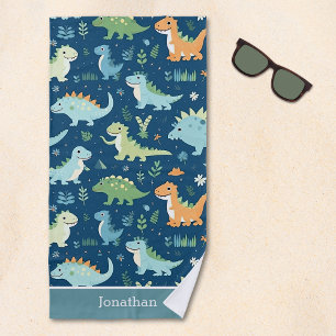 Toalla De Playa Personalized Kids' Dinosaur – Fun & Customizable
