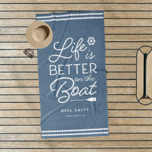 Toalla De Playa Personalized Life Is Better On The Boat