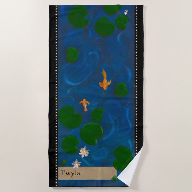 Toalla De Playa Personalized Lotus Pond (Anverso)