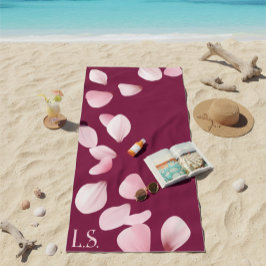 Toalla De Playa Personalized Monogram Beach Towel with Sakura 