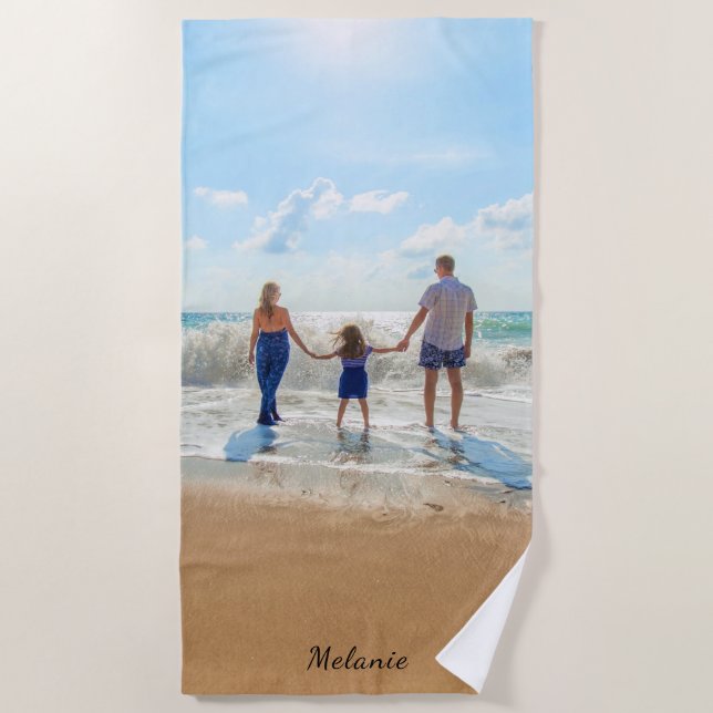 Toalla De Playa Personalized Your Photo Beach Towel Custom Name (Anverso)
