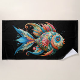 TOALLA DE PLAYA PESCADO BLANCO DE COLORIDO ELABORADO