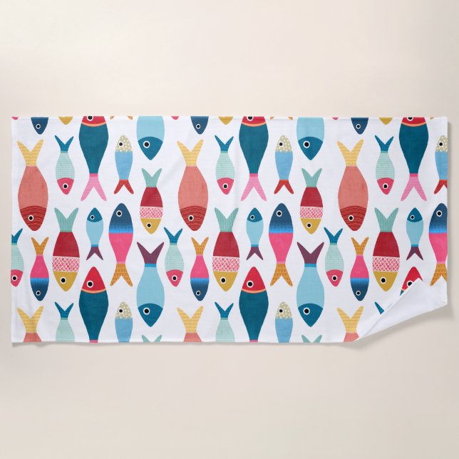 Toalla De Playa Pescado dulce en la playa (Anverso)