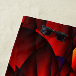 Toalla De Playa Petalo azul negro rojo