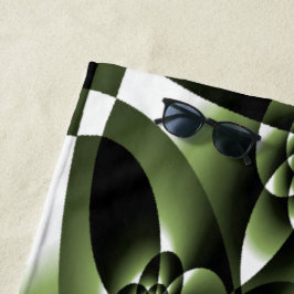 Toalla De Playa Pétalos de hojas de bosque verde blanco