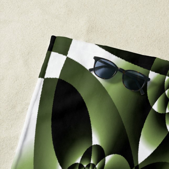 Toalla De Playa Pétalos de hojas de bosque verde blanco (In situ)