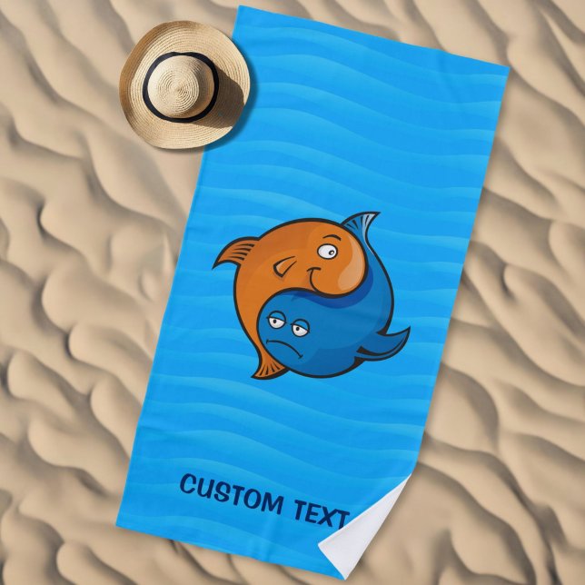 Toalla De Playa Pez Yin Yang Dibujo Animado (Subido por el creador)