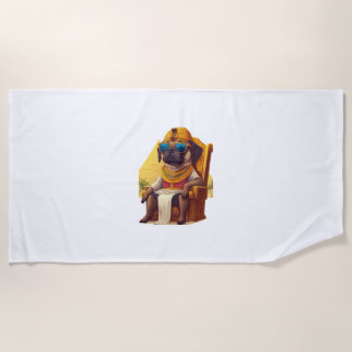 Toalla De Playa Pharaoh Pug - Antiguo perro egipcio