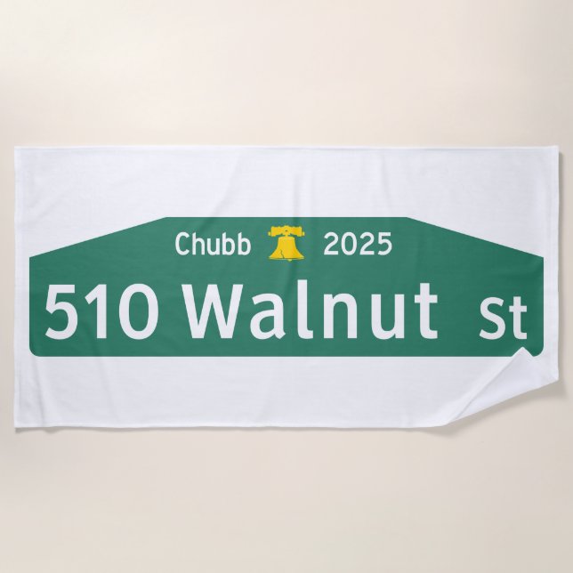 Toalla De Playa Philly Street Sign Beach Towel: For YOUR Address!  (Anverso)