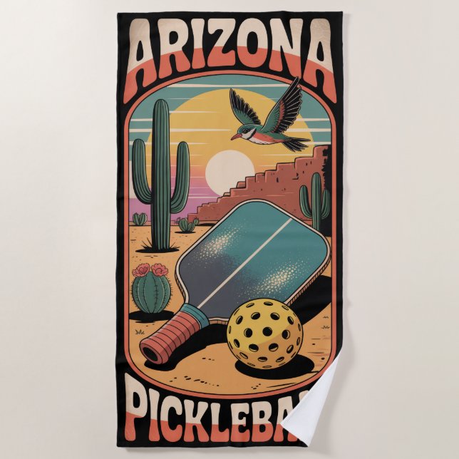 Toalla De Playa Pickleball ARIZONA PICKLEBALL Desert  (Anverso)