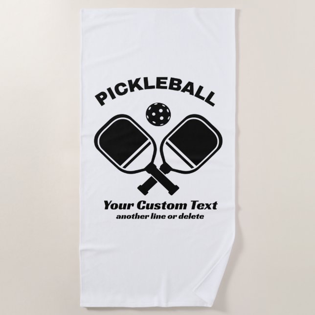 Toalla De Playa Pickleball Club Paddle & Ball Personalizado (Anverso)