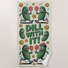 Toalla De Playa Pickleball Dill With It Personalizado Pickle