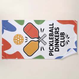 Toalla De Playa Pickleball Dinkers Club Paddle Graphic Beach Toall