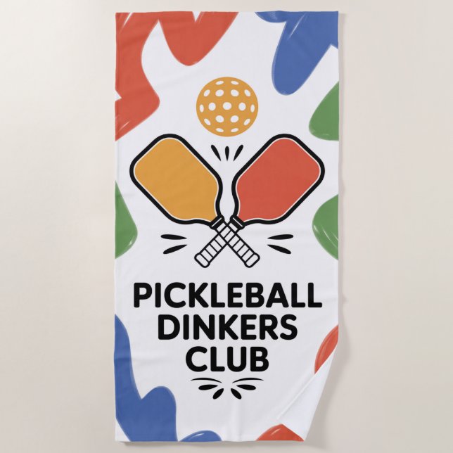 Toalla De Playa Pickleball Dinkers Club Paddle Graphic Beach Toall (Anverso)