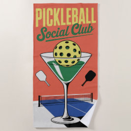 Toalla De Playa Pickleball Social Club Retro Paddle Court