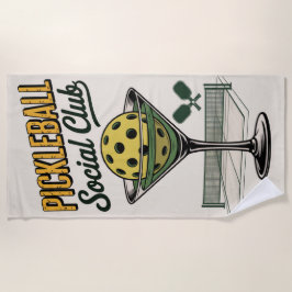 Toalla De Playa Pickleball Social Club Retro Paddle Court
