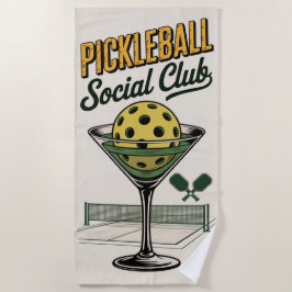 Toalla De Playa Pickleball Social Club Retro Paddle Court