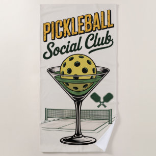 Toalla De Playa Pickleball Social Club Retro Paddle Court