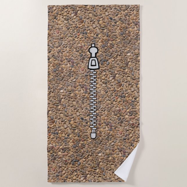 Toalla De Playa Piedras de guijarros con Zip Locker (Anverso)