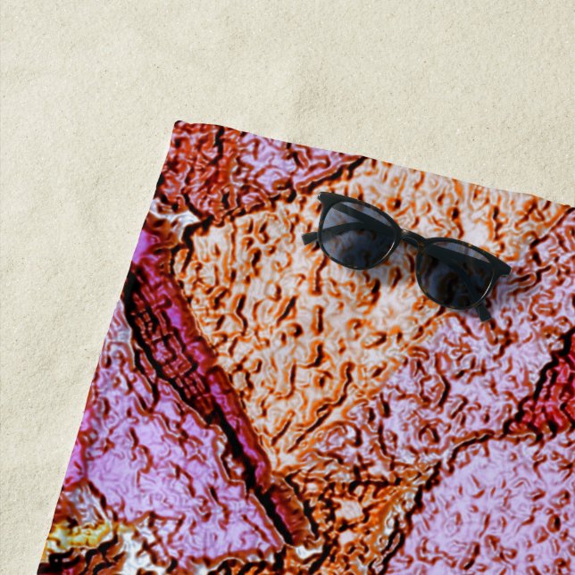 Toalla De Playa Piedras volcánicas pintadas de púrpura rosa dibuja (In situ)