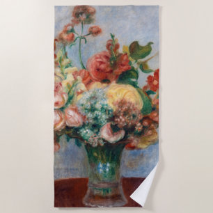 Toalla De Playa Pierre-Auguste Renoir - Flores en una plaza