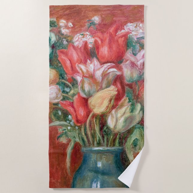 Toalla De Playa Pierre-Auguste Renoir - Tulip Bouquet (Anverso)