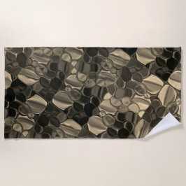 Toalla De Playa Piezas marrones, círculos y formas redondeadas