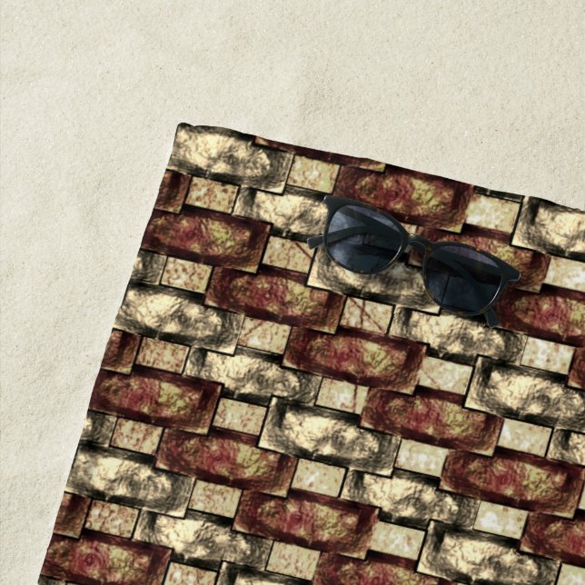 Toalla De Playa Piezas rectangulares esculpidas, doradas marrones (In situ)