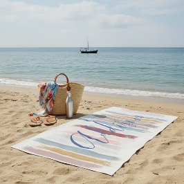 Toalla De Playa Pinceladas pastel personalizadas 