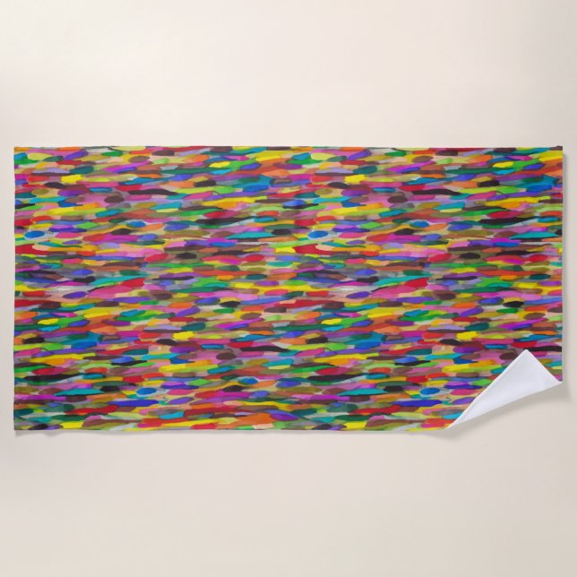 Toalla De Playa Pinceles de arco iris (Anverso)