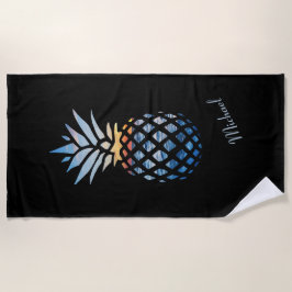 Toalla De Playa Pineapple Seaside Sunset Personalizado
