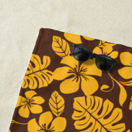 TOALLA DE PLAYA PINK BIKINI (MARRÓN/ORO)