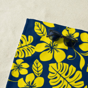 TOALLA DE PLAYA PINK BIKINI (NAVY/AMARILLO)