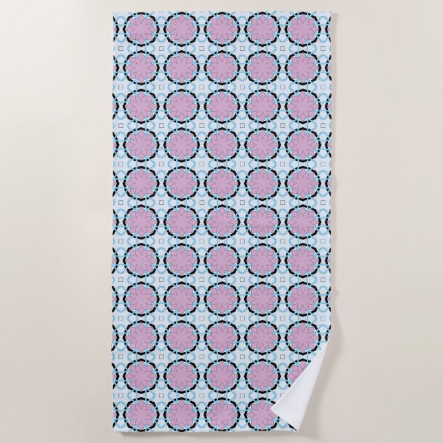 Toalla De Playa Pink circular geometric patterned  (Anverso)