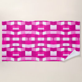 Toalla De Playa Pink Magenta Modern Geometric Block Art