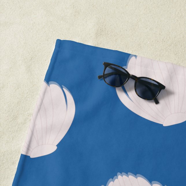 Toalla De Playa Pink Seashells Pattern Beach (In situ)