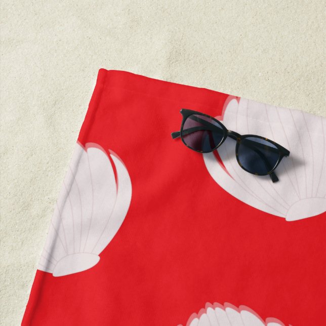 Toalla De Playa Pink Seashells Pattern Beach (In situ)