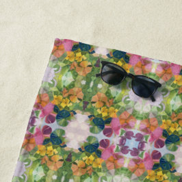 Toalla De Playa Pintado de patrón de color de agua de los pétalos 