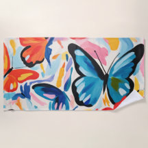 Pintura abstracta de mariposas.