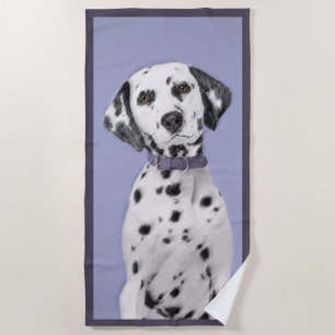 Toalla De Playa Pintura dálmata - Arte de perro original