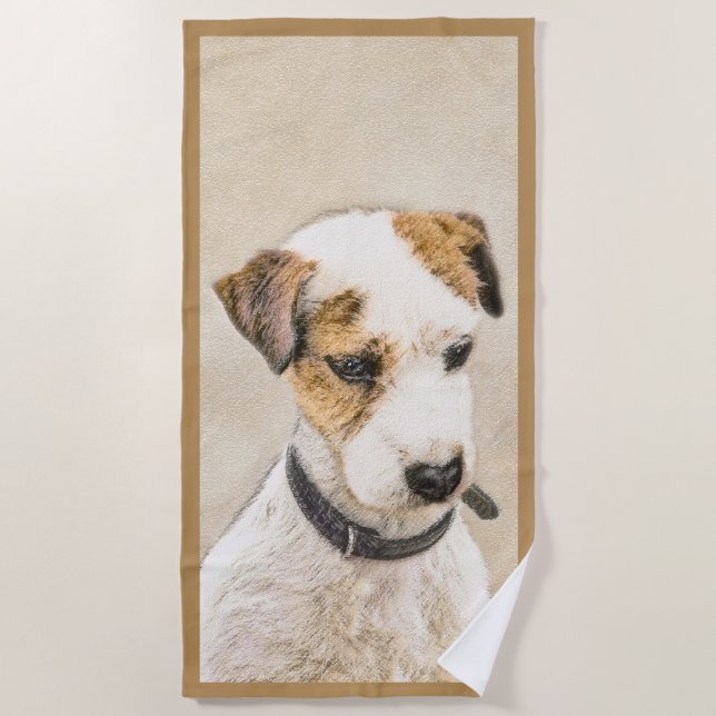 Toalla De Playa Pintura de Parson Jack Russell Terrier - Arte de P (Anverso)