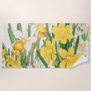 Toalla De Playa Pintura en bloque de madera de narciso, Tanigami K