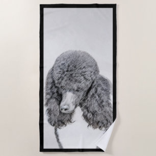 Toalla De Playa Pintura estándar de pop negro - Arte de perro